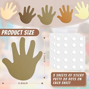 Eersida Multicultural Hand Cut Outs Skin Tone Handprint Accents Paper Cutouts Name Tags Bulletin Board Classroom Decoration for Teacher Student Back to School Party 5.5 x 4.8 Inch (100)