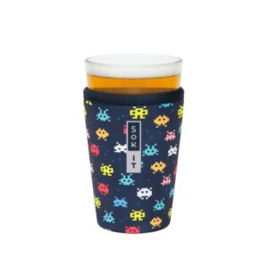 sok it pint sok beer glass sleeve insulated neoprene cover (pixel monsters, pint glass sleeve)