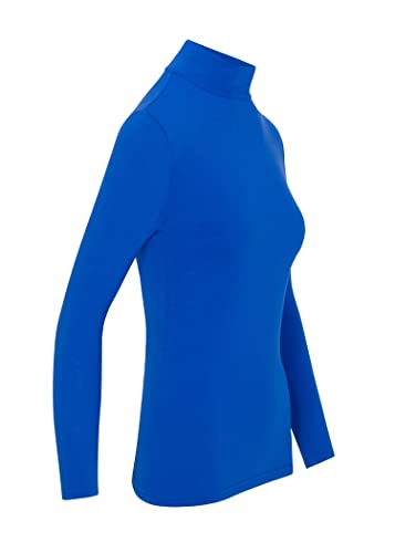 Natural Uniforms Women's Long Sleeve Mock Turtle-Neck T-Shirt Under Scrub (True Royal Blue, X-Large)