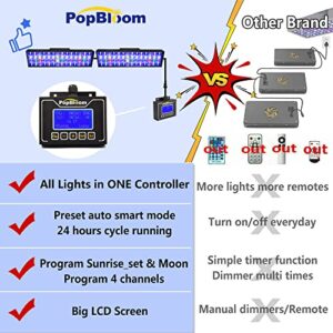 PopBloom 2PCS T40 Reef Marine Led Aquarium Light Full Spectrum for 36"-48" Reef Coral SPS LPS Reef Coral Saltwater Tank Lamp (with Hanging Way)