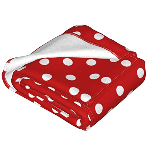 Fashion Funny Red Polka Dot Throw Blanket for Couch Super Soft Cozy Flannel Blanket Throw for Shawls and Wraps Adults (50"x 40")