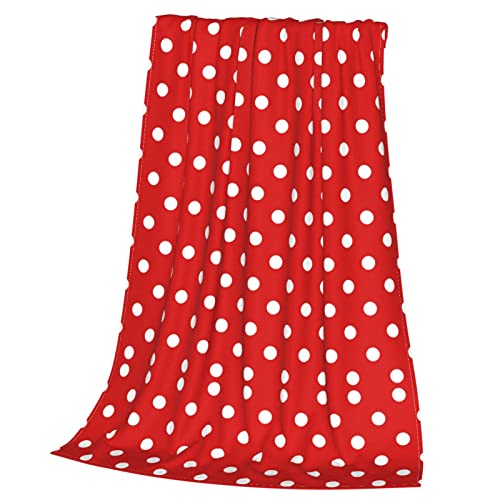 Fashion Funny Red Polka Dot Throw Blanket for Couch Super Soft Cozy Flannel Blanket Throw for Shawls and Wraps Adults (50"x 40")