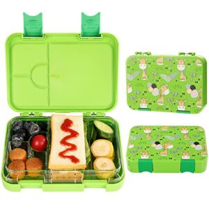 aohea bento lunch box for kids: bpa free kids bento box toddler lunch box for daycare or school (green)