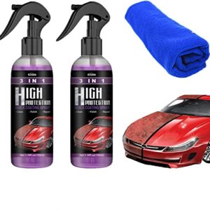 2Pack 3 in 1 High Protection Car Coating Cleaning Spray,Quick Coat Car Wax Polish Spray (100ML)