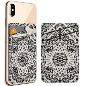 Diascia Pack of 2 - Cellphone Stick on Leather Cardholder ( Paisley Bandana Pattern Pattern ) ID Credit Card Pouch Wallet Pocket Sleeve