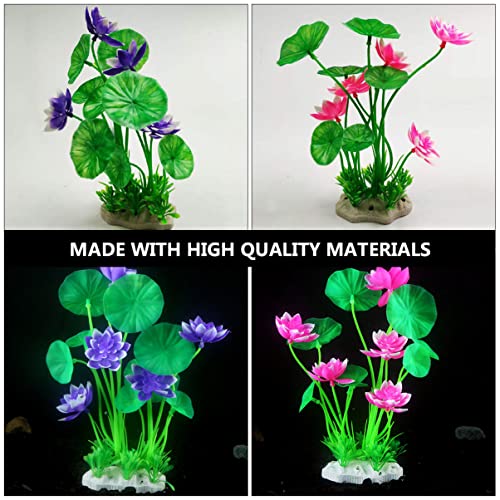 BESTOYARD Artificial Plants Artificial Plants 3pcs Flower Fish Tank Aquarium Plants Fish Tank Flower Ornament Artificial Aquarium Plants Decor 4pcs Plastic Glass Containers Glass Containers