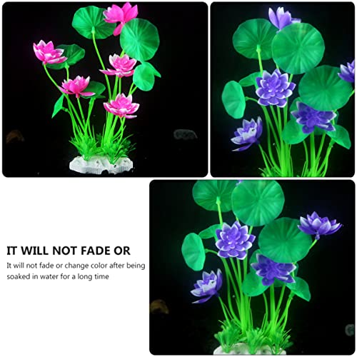 BESTOYARD Artificial Plants Artificial Plants 3pcs Flower Fish Tank Aquarium Plants Fish Tank Flower Ornament Artificial Aquarium Plants Decor 4pcs Plastic Glass Containers Glass Containers