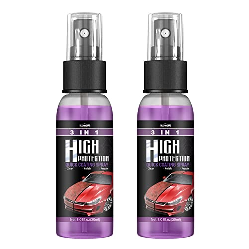 2Pack 3 In 1 High Protection Quick Coating Spray,High Protection Quick Car Coating Spray,Car Coating Cleaning Spray,Quick Coat Car Wax Polish Spray For Cars (30ML)