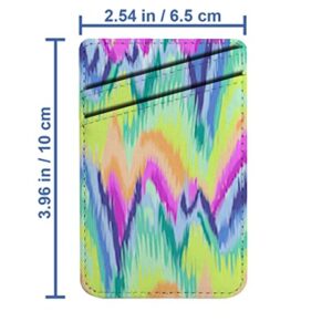 Diascia Pack of 2 - Cellphone Stick on Leather Cardholder ( Cute Rainbow Ikat Chevron Print Pattern Pattern ) ID Credit Card Pouch Wallet Pocket Sleeve