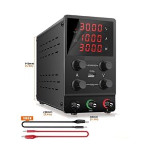 DC Power Supply Variable Lab DC Power Supply Adjustable Voltage Regulator Stabilizer Switching Bench Source Supply Variable 30V 10A Coarse And Fine Adjustments for Spectrophotometer and lab Equipment