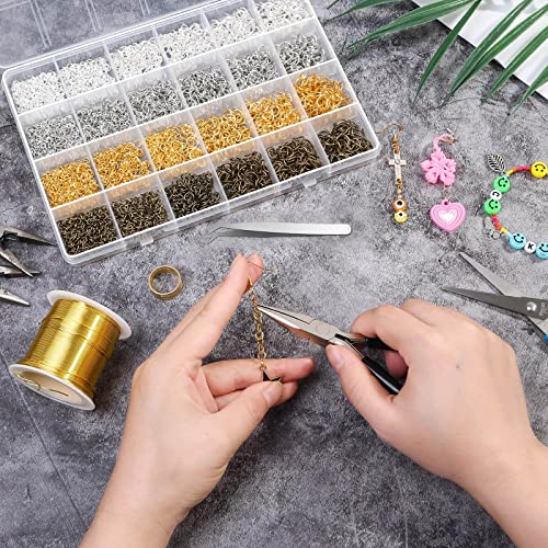 2840 Pieces Jump Rings for Jewelry Making, Shynek Open Jump Rings for Jewelry Making Supplies, Crafts and Keychains(4mm 5mm 6mm 7mm 8mm 10mm)