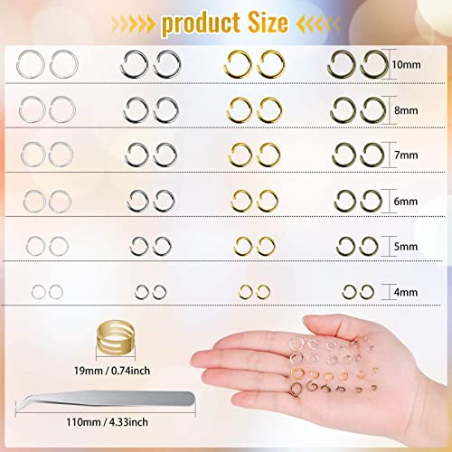 2840 Pieces Jump Rings for Jewelry Making, Shynek Open Jump Rings for Jewelry Making Supplies, Crafts and Keychains(4mm 5mm 6mm 7mm 8mm 10mm)