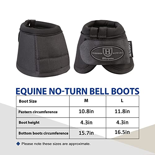 Harrison Howard Horse Bell Boots Overreach Bell Boots No-Turn Bell Boots for Horse-Durable Protective Hoof Boot Blue Medium