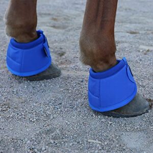 Harrison Howard Horse Bell Boots Overreach Bell Boots No-Turn Bell Boots for Horse-Durable Protective Hoof Boot Blue Medium