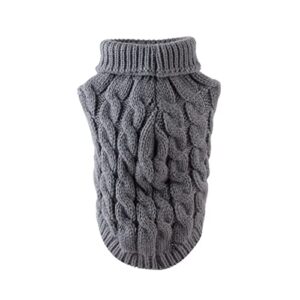 Cnarery Knitted Turtleneck Dog Sweaters, Warm Pet Sweater, Cute Knitted Classic Dog Sweater for Autumn and Winter Cold Weather Puppy Clothes(Gray)