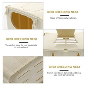 Ipetboom 4Pcs Bird Nest Breeding Box, Nesting Boxes Bird Box Parakeet Nest Parrot Bird Finch Nest Breeding Box Parakeet Nesting Box Bird Nest House for Bird Supplies, 5.11x3.93inches