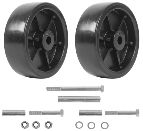 (2-Pack) AR-PRO 6-Inch Boat Trailer Jack Wheels - Universal Fit Black Plastic Caster Wheels - Includes All Mounting Hardware - Suitable for Boat Trailer Jacks with 1 or 2 Wheels