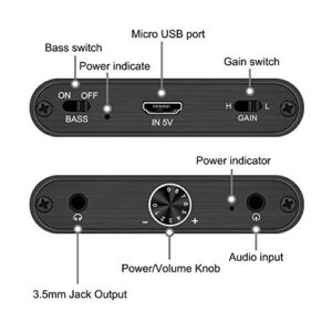 LVY Headphone AmplifierAudio Volume Adjustment Amp, 3.5mm Audio Headphone Amplifier Compatible Laptop/MP3/MP4/Phones/Computer and Various (AA015 Headphone Amplifier)