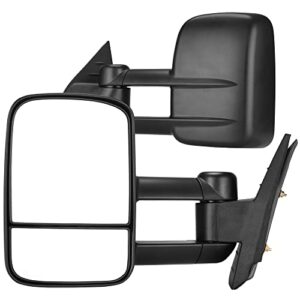 autosaver88 towing mirrors compatible with 2007-2013 chevy silverado 1500 avalanche, manual telescoping side tow mirror for 2007-2014 gmc yukon xl 1500/2500 sierra 2500 hd/3500 hd pair set