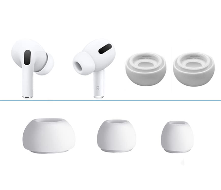 3 Pairs Replacement Ear Tips in-Ear Silicone Eartips Accessories Small Medium Large Eartips for Apple Airpods Pro (S-White)