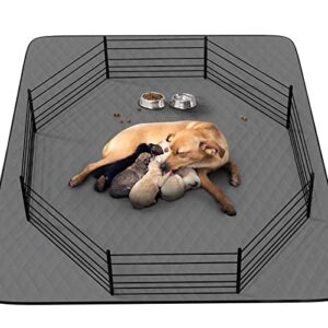 coolshields washable puppy dog pee pad, 34" x52" extra large, waterproof whelping training mat for playpen crate, floor, bed,sofa and trunk [premium fabrics that can be used by humans]