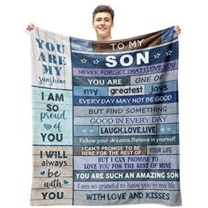 cujuyo to my son gifts blanket 60"x50" - son gifts from mom/dad blankets - gifts for grown son - son gifts from mother/father - christmas graduation birthday gift ideas for son