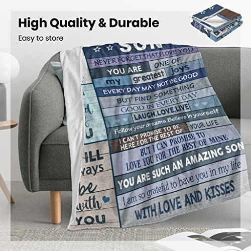 CUJUYO to My Son Gifts Blanket 60"x50" - Son Gifts from Mom/Dad Blankets - Gifts for Grown Son - Son Gifts from Mother/Father - Christmas Graduation Birthday Gift Ideas for Son