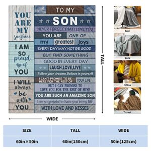 CUJUYO to My Son Gifts Blanket 60"x50" - Son Gifts from Mom/Dad Blankets - Gifts for Grown Son - Son Gifts from Mother/Father - Christmas Graduation Birthday Gift Ideas for Son