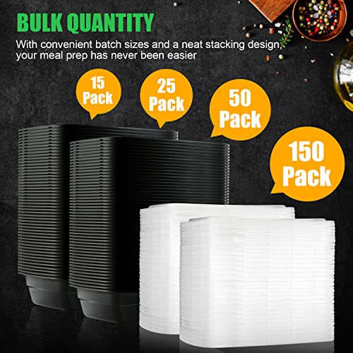 WUHUIXOZ 50 Pack 32 oz Meal Prep Container, Food Storage Containers with Lids, Disposable Bento Box Reusable Plastic Lunch Box Kitchen Food Take-Out Box Microwave Dishwasher Freezer Safe
