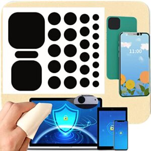 27 pcs nano universal webcam covers - 5-sizes for every size webcam on any device -reusable/washed multi-use – protect your privacy and prevent lens glass breakage- 1 microfiber cleaning cloth