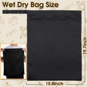 2 Pack Travel Laundry Bag,Large Wet Dry Bags,Waterproof Gym Laundry Bag,Washable Wet Bag for Swimsuit,Reusable Dirty Clothes Bag Swimsuit Bag with Handle for Gym Beach Wet Clothes Swimming Yoga,Black