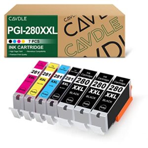 cavdle pgi280xxl compatible ink cartridges replacement for canon 280 281 xxl ink cartridge works with canon pixma tr8520 tr8620 ts6220 ts6320 tr7520 ts6120 ts9120 ts8120 color set - 7 packs