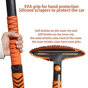 Ice Scraper Snow Brush for Car Snow Scraper Car Snow Removal Equipment Snow Cleaner for Car Squeegee Extendable Long Snow Brush Broom for SUV Truck