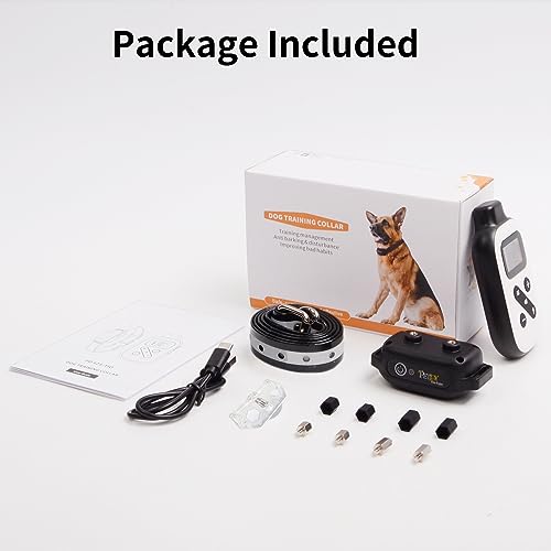 PetJoy Shock Collar for Large Dogs, Bark Collar with Remote and Automatic Mode, Dog Training Collar with Beep, Vibration and Shock, Waterproof Electric Dog Reflective Collars