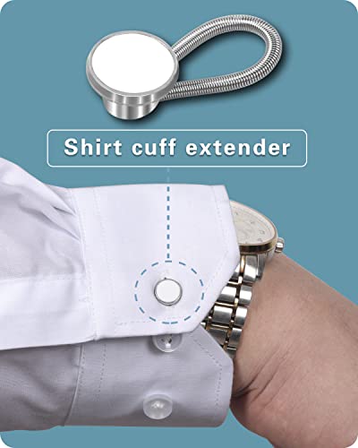 YUANHANG 18Pcs Shirt Collar Button Extender: Neck Button Extender for Mens Dress Shirt - Comfortable Tie Collar Expander