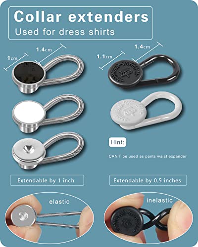 YUANHANG 18Pcs Shirt Collar Button Extender: Neck Button Extender for Mens Dress Shirt - Comfortable Tie Collar Expander