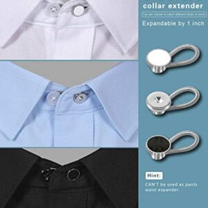 YUANHANG 18Pcs Shirt Collar Button Extender: Neck Button Extender for Mens Dress Shirt - Comfortable Tie Collar Expander