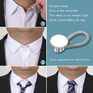 YUANHANG 18Pcs Shirt Collar Button Extender: Neck Button Extender for Mens Dress Shirt - Comfortable Tie Collar Expander