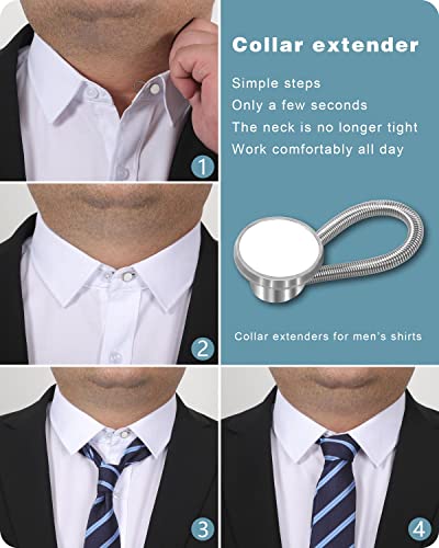 YUANHANG 18Pcs Shirt Collar Button Extender: Neck Button Extender for Mens Dress Shirt - Comfortable Tie Collar Expander