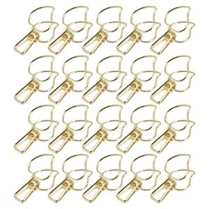 Chip Clips 20pcs, Hollowed 1.4in Bag Clips Food Clips Leaf Design Metal Bag Clips for Chips Electroplating Iron Wire Bag Clips Photo Clips Clothespins Clip for Food Bags, Laundry, Paper(Gold)