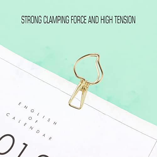 Chip Clips 20pcs, Hollowed 1.4in Bag Clips Food Clips Leaf Design Metal Bag Clips for Chips Electroplating Iron Wire Bag Clips Photo Clips Clothespins Clip for Food Bags, Laundry, Paper(Gold)