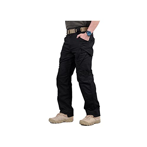 XHSYTC Soldier Tactical Waterproof Pants Outdoor Combat Hiking,Mens Tactical Pants Ripstop Cargo Pants,Multi Pocket Work Pants. (XL, Black)