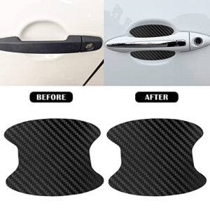 kingsea 4PCS Car Door Handle Scratch Protector,TPU 3D Carbon Fiber Texture Car Door Handle Paint Scratch Protector Sticker Universal (Style 7)