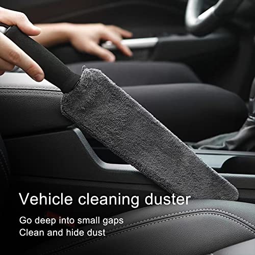 jeseny High Elasticity Car Detail Brush, Car Cleaning Brushes Wet and Dry Use, Car Cleaner Accessories Car Carpet Brush Car Interior Cleaning Brush Grey