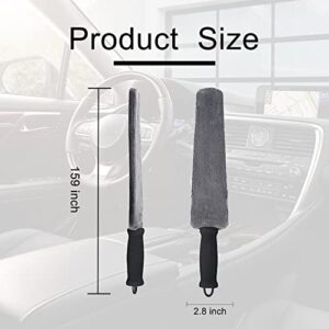 jeseny High Elasticity Car Detail Brush, Car Cleaning Brushes Wet and Dry Use, Car Cleaner Accessories Car Carpet Brush Car Interior Cleaning Brush Grey