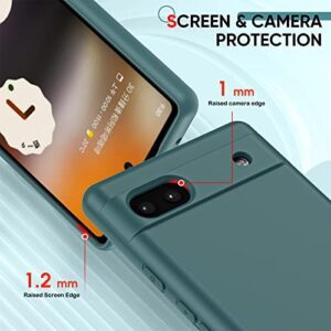 LeYi for Google Pixel 6A Phone Case [2022 Release] with 2 Pack Tempered Glass Screen Protectors, Soft Liquid Silicone with Microfiber Liner Cover Case, Green