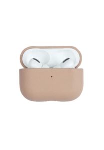 theimprint saffiano vegan leather airpods case cover gen 3 - compatible with apple airpods 3rd generation charging case, nude