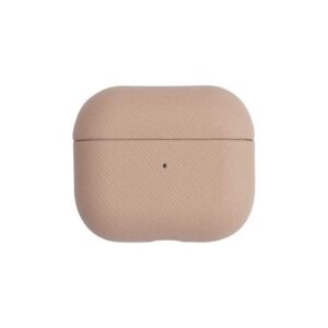 THEIMPRINT Saffiano Vegan Leather AirPods Case Cover Gen 3 - Compatible with Apple AirPods 3rd Generation Charging Case, Nude