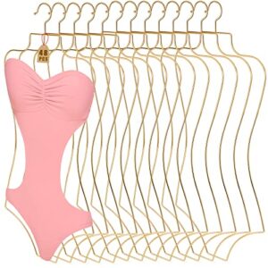 body shape bikini hanger wire body shape display hangers metal lingerie hangers bathing suit hangers swimsuit hanger bikini swimwear hanger for clothes coat(gold, 16 pcs)