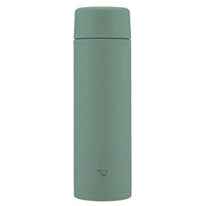 zojirushi mahobin sm-zb48-gm water bottle, seamless 16.9 fl oz (480 ml), screw, stainless steel mug, matte green, integrated with strings and washer, easy to clean, only 2 pieces